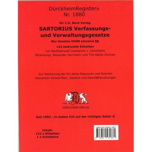 DürckheimRegister® SARTORIUS 1 OHNE §§ (2022) – Constantin von Dürckheim