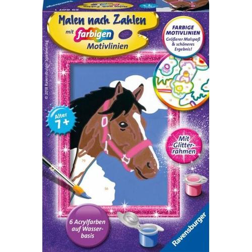 Ravensburger 29607 - Pferd, Malen nach Zahlen, mit Glitterrahmen - Ravensburger Verlag