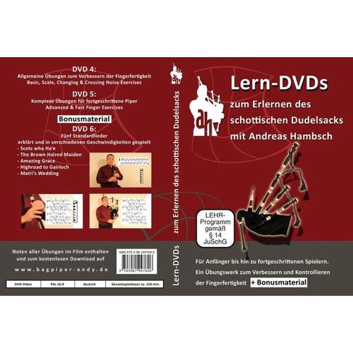 Lern-DVDs Dudelsack - Übungen und Lieder (rot), 3 DVDs (DVD) - Hambsch