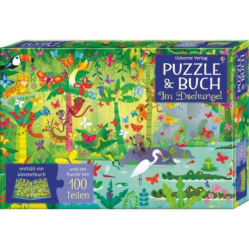 Puzzle & Buch: Im Dschungel - Usborne Verlag