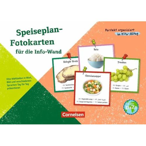 Speiseplan-Fotokarten für die Info-Wand