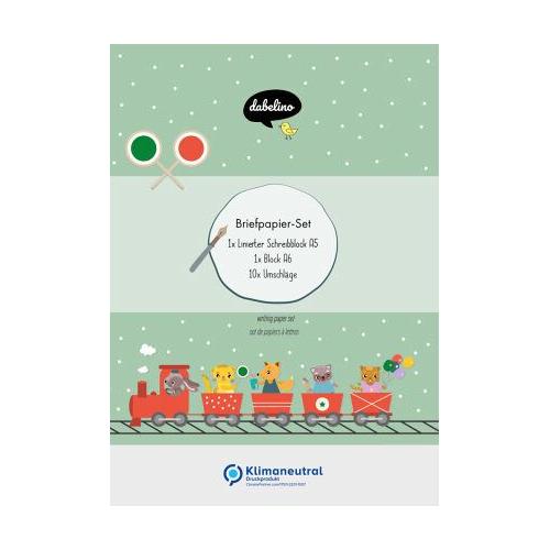 Liniertes Briefpapier-Set für Kinder: Eisenbahn/ Zug (für Mädchen und Jungen)
