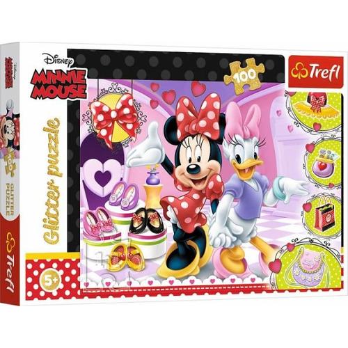 Disney Minnie Mouse Glitterpuzzle, Minnies Schmuckstücke (Kinderpuzzle) - Trefl