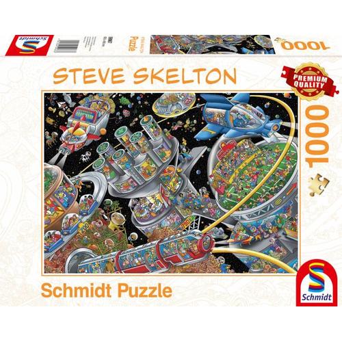 Schmidt 59967 – Steve Skelton, Weltall-Kolonie, Puzzle, 1000 Teile – Schmidt Spiele