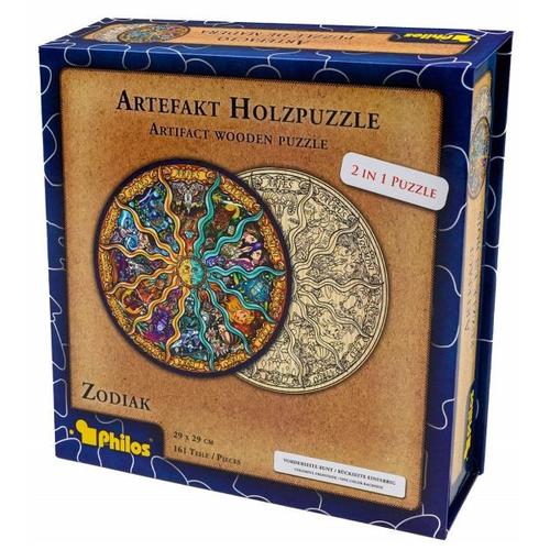 Philos 9026 - Artefakt Holzpuzzle 2in1 Zodiak, 161 Teile - Philos