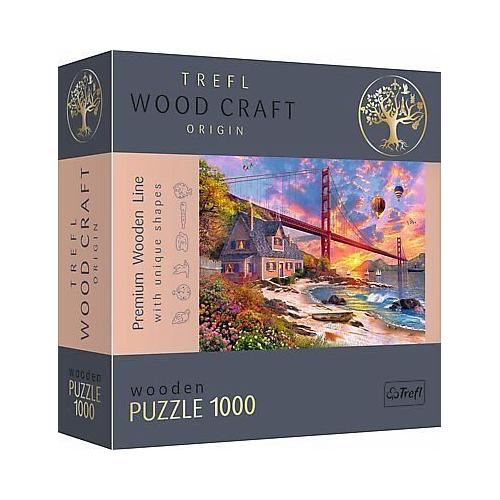 Holz Puzzle 1000 Sonnenuntergang am Golden Gate - Trefl
