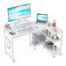 ODK L-Shape Desk Wood/Metal in Brown/Gray/White | 29.5 H x 31.5 W x 46.5 D in | Wayfair B01XS01807