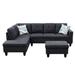 Black/Brown Sectional - Ebern Designs Manol 3 - Piece Upholstered Sectional Linen/Upholstery | 34 H x 97 W x 31 D in | Wayfair