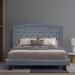 Winston Porter Carlisle Platform Bed w/ Button Tufted Headboard Upholstered/Polyester in Gray | 48.3 H x 81.86 W x 84.5 D in | Wayfair