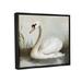 Rosalind Wheeler Swan In Pond Painting Framed Floater Canvas Wall Art By Ziwei Li Canvas in Brown/Green | 17 H x 21 W x 1.7 D in | Wayfair