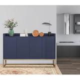 Mercer41 Fermont 47.2" Sideboard w/ Open Countertop & Adjustable Shelf-Functional Storage Buffet Cabinet in Blue | Wayfair