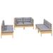 Gracie Oaks Ursulla 25" Wide Outdoor Patio Sofa w/ Cushions Wood in Gray | 24.6 H x 25 W x 25 D in | Wayfair EA427C8D2E754EF7A9BBC6FCE282FB88