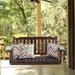 Red Barrel Studio® Alympia Porch Swing 2-Seater, Bench Swing w/ Chains, Outdoor Patio Garden Yard, 4 Ft. Wood/ in Brown | Wayfair
