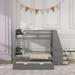 Harjap Twin over Full Standard Bunk Bed w/ Built-in-Desk by Harriet Bee Wood in Gray | 61.3 H x 96.5 W x 94 D in | Wayfair