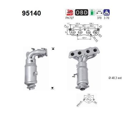 AS Katalysator für TOYOTA 250510J020 95140