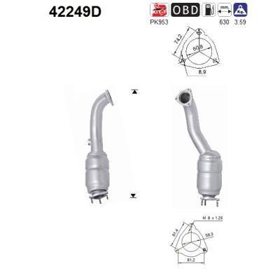 AS Katalysator für AUDI 4F0254200SX 42249D