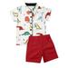 CenturyX Newborn Kids Baby Boy Gentleman Suit Cartoon Dinosaur Tops Shirts Shorts Outfits Cute Baby Outfits Sets