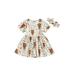 CenturyX Western Baby Girl Clothes Cow Print Short Sleeve Dress One Piece Playwear Mini Dress Headband Summer Outfits