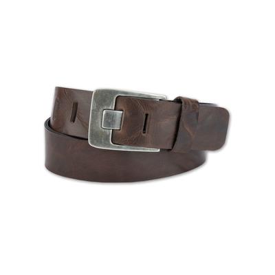 Ledergürtel BERND GÖTZ, Damen, Gr. 80, braun (dunkelbraun), Rindsleder, unifarben, casual,modisch, Gürtel, mit Farbeffekt Image