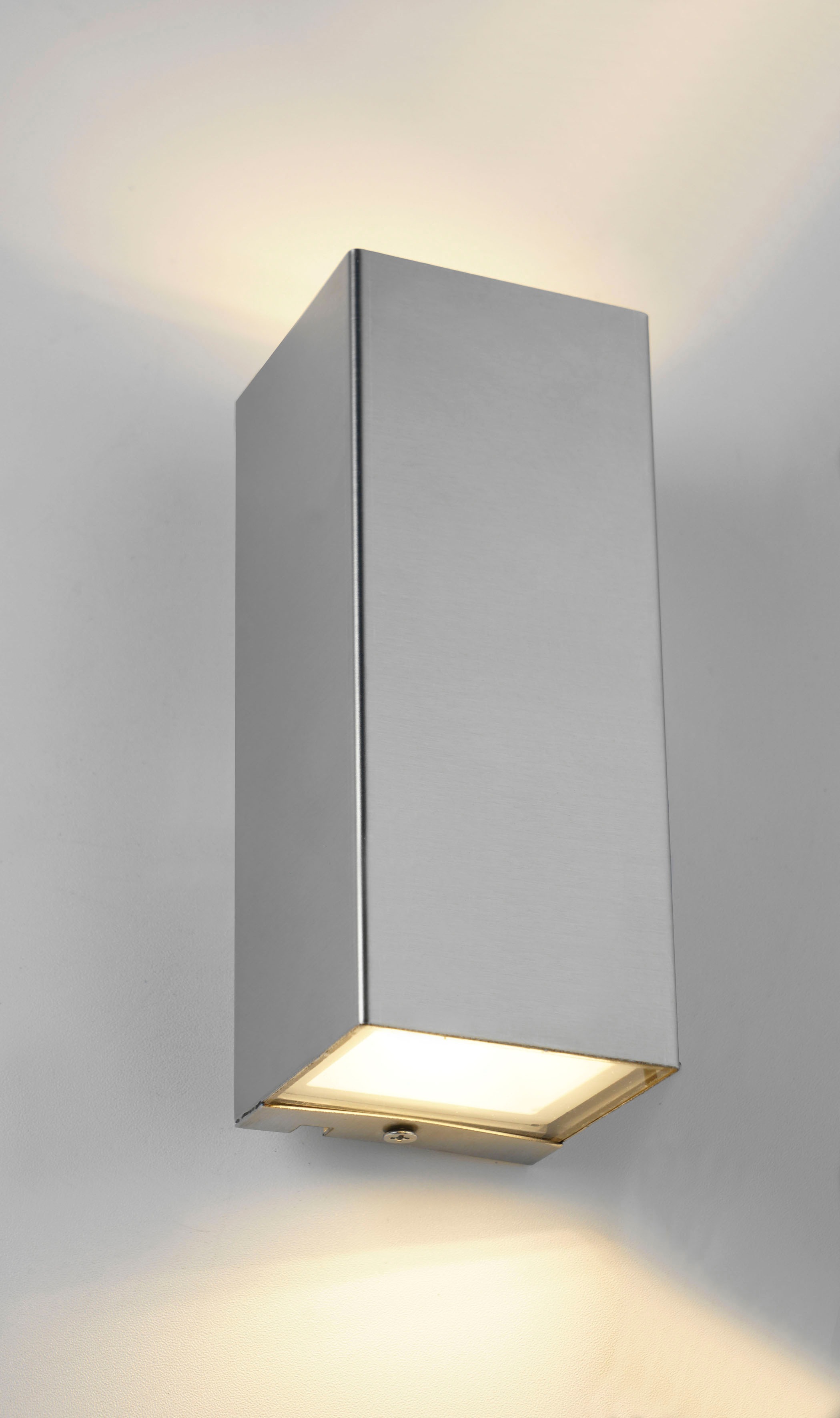Außen-Wandleuchte ECO-LIGHT "LUCA", grau (nickelfarbig), B:6,6cm H:16,2cm L:6,5cm, Leuchten Image