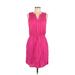 SONOMA life + style Casual Dress V Neck Sleeveless: Pink Print Dresses - Women's Size Medium