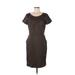 Calvin Klein Casual Dress - Sheath Scoop Neck Short sleeves: Green Print Dresses - Women's Size 8