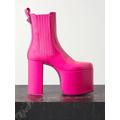 Valentino Garavani - Valentino Garavani Club Beatle 125 Patent-leather Platform Ankle Boots - Fuchsia