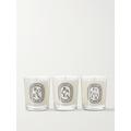 Diptyque - Set Of Three Scented Candles, 3 X 70g - White