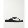 The Row - Ginza Leather And Suede Platform Flip Flops - Black