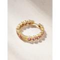 42 SUNS - 14-karat Gold Laboratory-grown Sapphire Single Hoop Earring - Pink