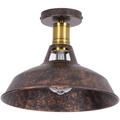 Lampe de Plafond 27cm Plafonnier Vintage Industrielle Fer Abat-jour Luminaire Couloir Balcon