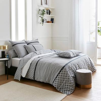 Parure de lit percale Riviera réglisse 140x200 cm Tradilinge Gris