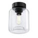 Westinghouse 613128 - 8" 1 Light Matte Black Clear Glass Semi-Flush Light Fixture (8 in. Judd 1 Light Semi-Flush, Matte Black Finish (6131200))