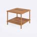 Loon Peak® Fahrettin Solid Wood Solid Coffee Table w/ Storage Wood in Brown | 17.4 H x 22.8 W x 22.8 D in | Wayfair