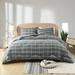 Ebern Designs 3PCS Reversible Check Pattern Comforter Set Cationic Dyeing Bed Set /Polyfill/Microfiber in Gray | Wayfair