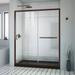 DreamLine Infinity-Z 30 in D x 60 in. W x 74 3/4 in H Clear Sliding Shower Door in Oil Rubbed Bronze, Left Drain Black Base