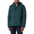 Mexx Men's Padded Hooded Jacket, Dark Green, L