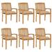 vidaXL 2/4/6/8x Solid Wood Teak Patio Chairs with Cushions Seat Multi Colors