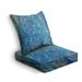 Outdoor Deep Seat Cushion Set Marbled blue abstract with golden sequins Liquid marble Back Seat Lounge Chair Conversation Cushion for Patio Furniture Replacement Seating Cushion