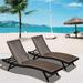 Outdoor PE Wicker Patio Chaise Lounge(Set of 2)