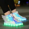 Chaussures de skateboard rechargeables USB pour enfants baskets clignotantes chaussures de sport