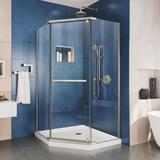 DreamLine Prism 38 in. x 38 in. x 74 3/4 in. H Pivot Shower Enclosure and Shower Base Kit - 38" x 38"