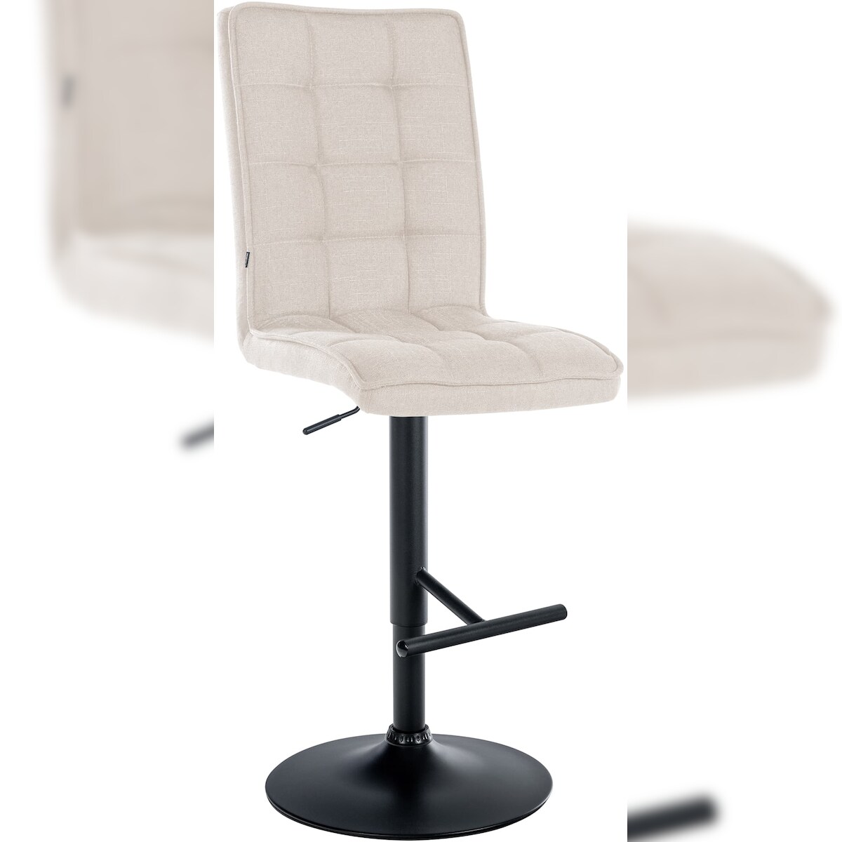 CLP Barhocker Peking Stoff creme/schwarz Image