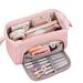 Large Pencil Cases for Girls Super Big Pencil Case for Women Zipper Smoothy Pen Case Pouch Holder Stationery Organizer Duarable School Pencil Cases for Teenage Girls Boys(Pink)