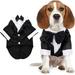 Dog Shirt Puppy Clothes Pet Wedding Suit Formal Tuxedo with Black Bow Tie Dog Outfit for Small Medium Dogs Cats Dog Weding Attire Dress Up Cosplay Prince Costume Gentleman Apparel (Small Black)