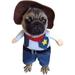 Cowboy Dog Costume with Hat Dog Clothes Halloween Costumes for Cat and Small Dog (Medium)