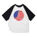 HAPIMO Men s Cotton Linen Raglan Tops Discount Baseball Print Tees Fashion Summer Independence Day Short Sleeve Shirts Clothing Round Neck Pullover Sale White S