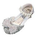 Girls Sandals Fashion Summer Performance Dress Dance Shoes Shiny Rhinestone Sequin Bow Pearl Buckle Baby Daily Footwear Casual First Walking