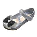 Children Sandals Girls Fashion Summer Casual Shoes Round Toe Low Heel Hook Loop Rhinestone Bow Dress Dance Shoes Baby Daily Footwear Casual First Walking