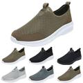 PEASKJP Tennis Shoes for Men Slip-On Sneakers Comfort Work Shoes Casual Hiking Shoes Khaki 9